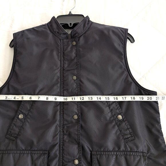 LAUREN RL Vest Men's M Black Outdoor Vintage Utility Nylon Corduroy Collar Zip - Picture 15 of 16